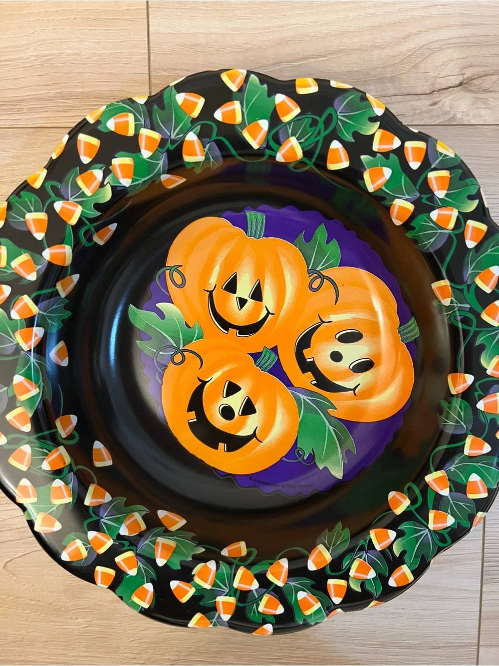 Two Halloween Pumpkin candy corn bowls